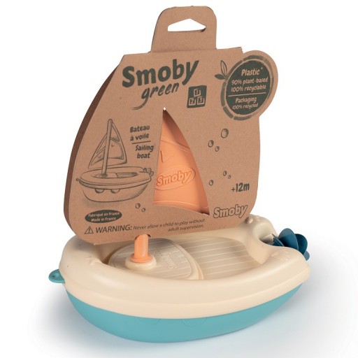 SMOBY LITLE GREEN ZABAWKA WODNA ŻAGLÓWKA ŁÓDKA DO WODY Z BIOPLASTIKU