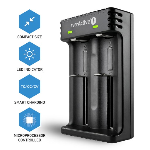 EverActive LC-200 Li-ion 16340 26650 USB-зарядное устройство