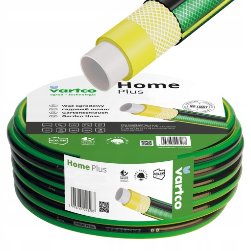 WĄŻ OGRODOWY 4-WARSTWOWY VARTCO HOME PLUS 27 BAR 1/2'' 50M PRODUKT POLSKI