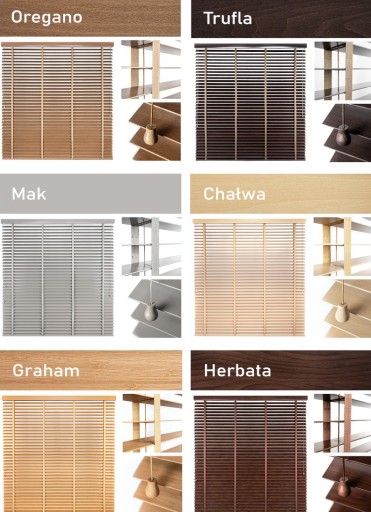Żaluzje Bambusowe na wymiar CLICKY Flip 50mm 60x80cm