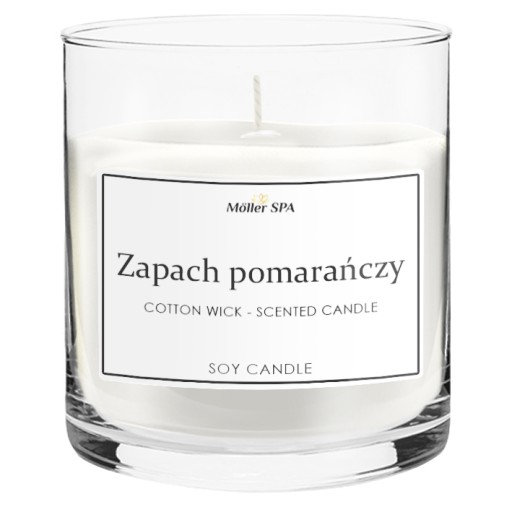 ZAPACH POMARAŃCZA - SOJOWA NATURALNA ŚWIECZKA ŚWIECA ZAPACHOWA W SZKLE