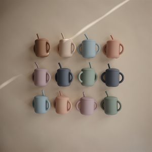 MUSHIE Tradewinds силиконовая чашка с трубочкой