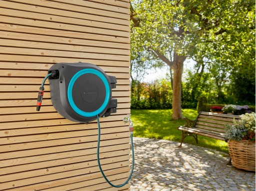 Барабан Gardena RollUp L настенный, поворотный, круглогодичный, морозостойкий, 30 м
