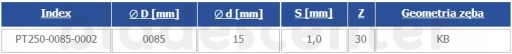 Бензопила 85х15х1,0/30з АКУ3 по дереву