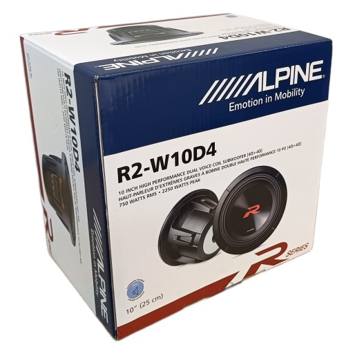 Сабвуфер ALPINE R2-W10D4 250 м, 2 катушки, 750 Вт RMS Super Bass