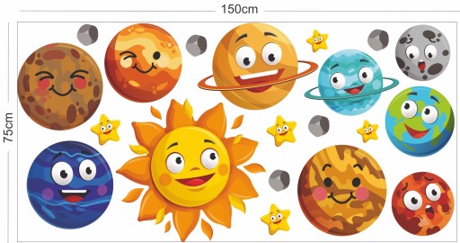 Настенные наклейки КОСМОС ПЛАНЕТЫ 75Х150см П