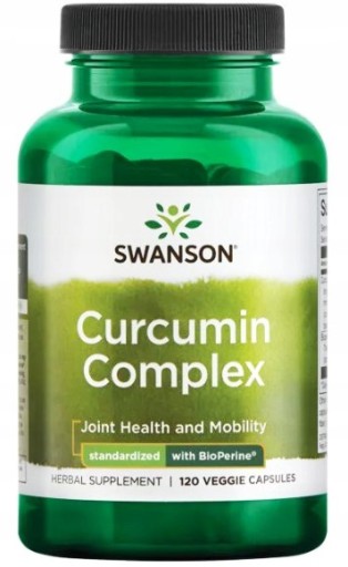 Swanson Curcumin complex 350mg 120kaps. Piperyna Wsparcie wątroby Histamina