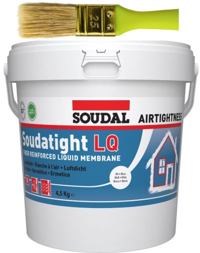 Внутренняя мембрана Soudal Soudatight LQ БЕЛАЯ 4,5 кг + ЩЕТКА
