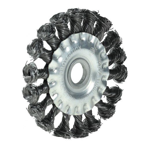 SZCZOTKA DRUCIANA DRUT SKRĘCONY 120 MM OTWÓR 16 MMSZCZOTKA TARCZOWA DO SZLI