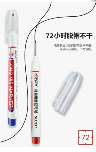 LOLEDE 6Pcs/set Red/black/blue Ink Long Head Markers Woodworking