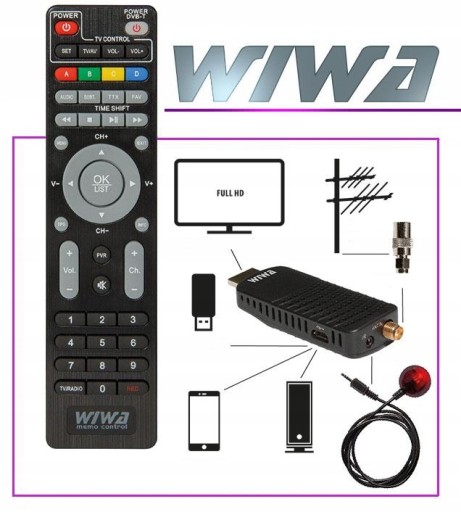 Dekoder Tuner Telewizji Naziemnej DVBT2 HEVEC MINI