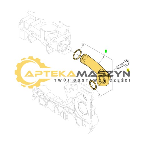 Разъем водяного насоса Perkins 4133L048 3782L003