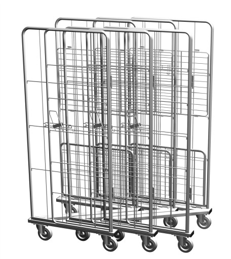 WÓZEK MAGAZYNOWY 500 kg MOCNY KONTENER 800x605x1810 SKŁADANY PÓŁKA POLSKI