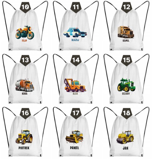 Рюкзак для обуви с названием PATTERNS VEHICLES