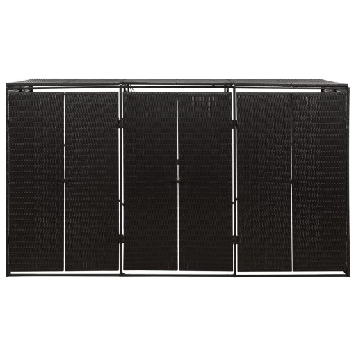 Чехол vidaXL на 3 мусорных бака, черный, 207x80x117 см, полиротанг 3198