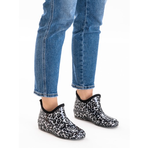 Короткие, модные резиновые сапоги INSOLE, легкие ботинки челси, леопардовый принт, Wojtyłko.