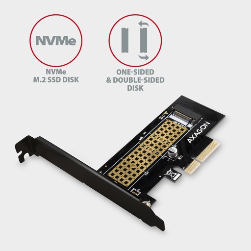 Карта расширения AXAGON PCIe x4, твердотельный накопитель NVMe M.2