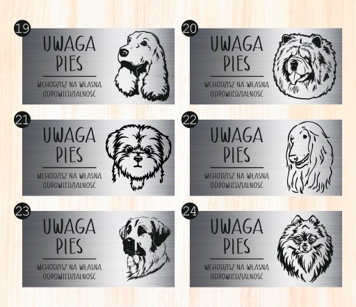 Tabliczka 20x10 cm UWAGA PIES Doberman LAMINAT Z GRAWEREM