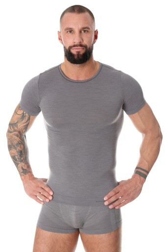 Мужская термофутболка BRUBECK SS11030, ШЕРСТЬ - XL