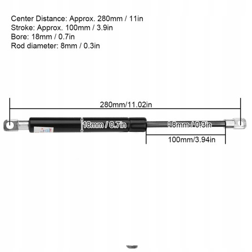 ПРИВОД ГАЗОВОЙ ПРУЖИНЫ 100N - 280 M