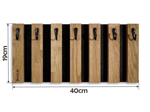 Drewniany wieszak na klucze ręczniki ubrania organizer Lamele 40cm