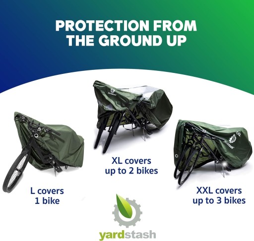 Чехол YardStash на 1 велосипед, устойчивый к разрыву, светоотражающий, зеленый