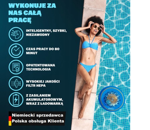 Odkurzacz do basenu bezprzewodowy robot basen
