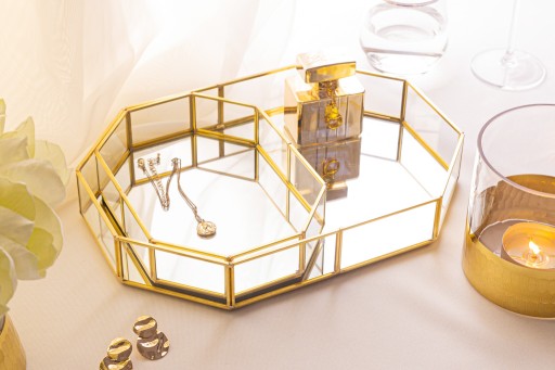 Декоративный поднос с зеркалом для украшений, свечей, Поднос Altom Design 30х20 см