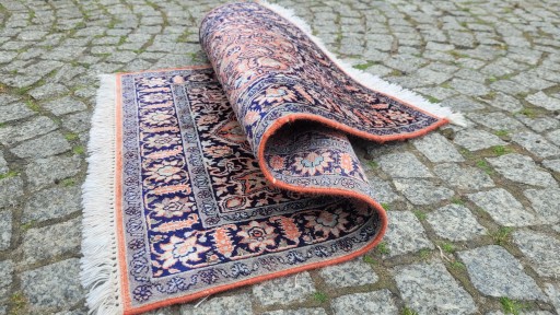 INDO GHOM LŚNIĄCY PERSKI DYWAN TKANY JEDWAB 62/104