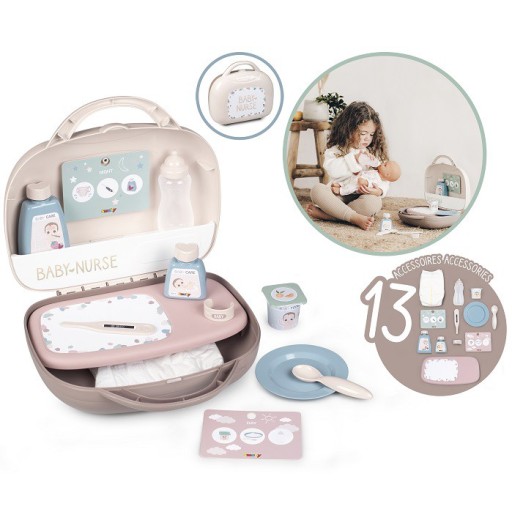 SMOBY BABY NURSE BABY NURSE ДЕТСКИЙ ЧЕМОДАН ДЛЯ PAMPERS DOLL БУТЫЛОЧКА ТЕРМОМЕТР