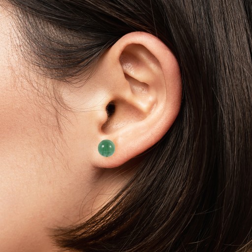 Классические винтажные серебряные серьги-гвоздики Jade Hoops