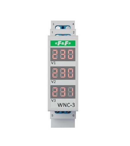 ИНДИКАТОР НАПРЯЖЕНИЯ F&F 3-ФАЗНЫЙ ЖК-дисплей WNC-3