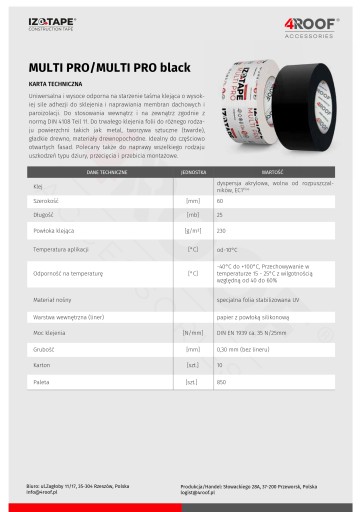 IZOTAPE MULTI PRO универсальная лента HIT для приклеивания фольгированных мембран