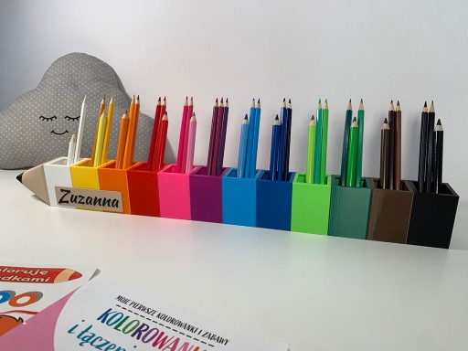 Sorter na kredki 8 kol Organizer na biurko piórnik Prezent na urodziny EKO