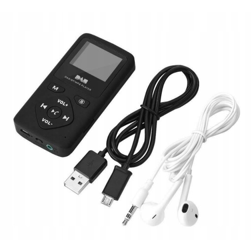 МИНИ-КАРМАННЫЙ DAB-РАДИО FM BLUETOOTH USB-МУЗЫКАЛЬНЫЙ ПЛЕЕР + НАУШНИКИ