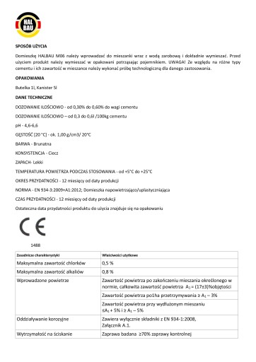 Пластификатор для цементных растворов 10л HALBAU M06