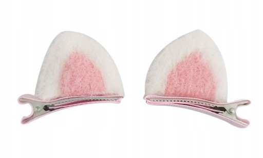 Заколки для волос Cat Ears Pink WHITE, 2 шт.