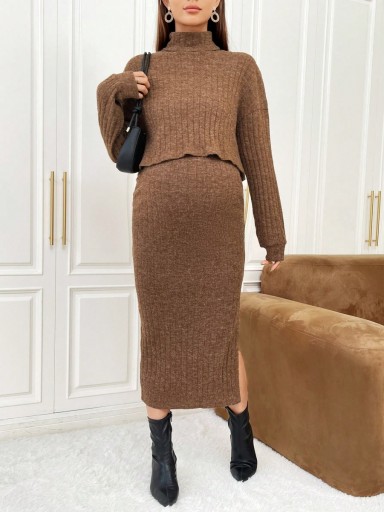 SHEIN КОМПЛЕКТ СВИТЕРА И ЮБКИ ДЛЯ МАТЕРИАЛОВ L 855