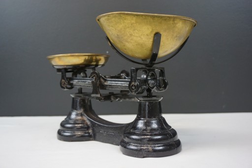 Торговые весы Old Librasco Anglia, кастрюли, гири, антикварный набор