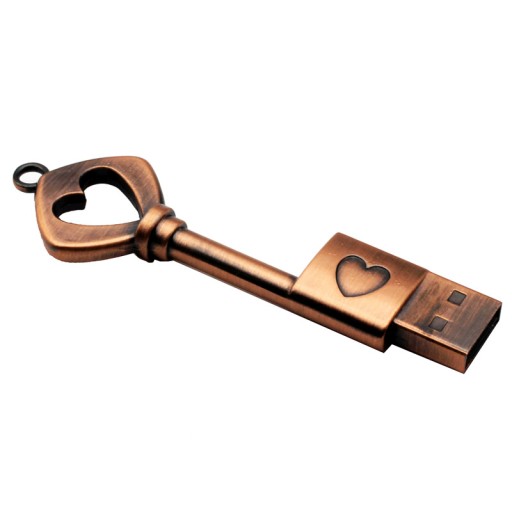 PENDRIVE 64GB KLUCZ SERCE SERDUSZKO METAL DYSK BRELOK PREZENT 64GB