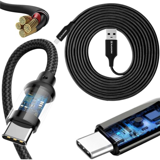 Кабель для быстрой зарядки USB C зарядное устройство LONG 1,8M для Samsung, усиленный
