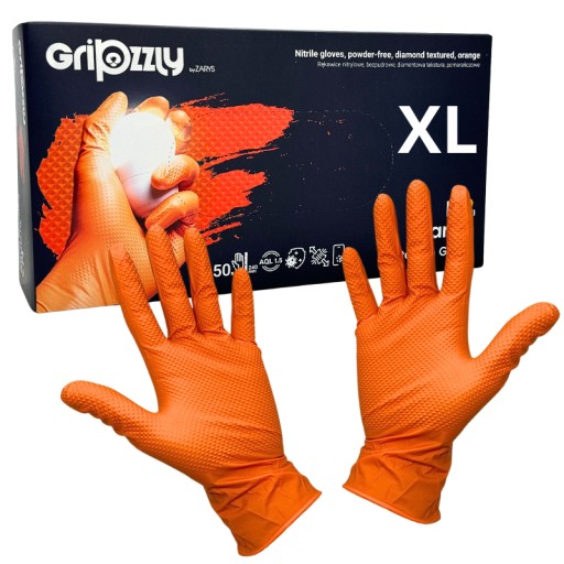 Перчатки НИТРИЛОВЫЕ GRIPZZLY GLOVES БЕЗ ПОРОШКА GRIP OUTLINE размер XL 50 шт.