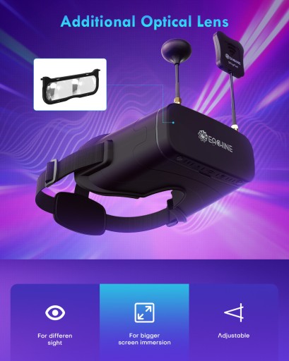 ОЧКИ FPV EV800DM 900x600 HD DVR 5.8G 40CH 2000мАч