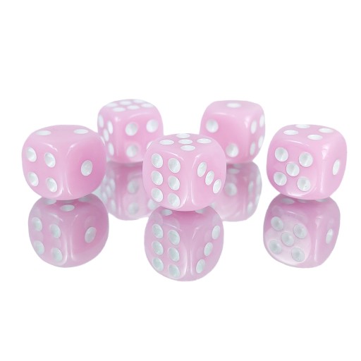 НАБОР ИЗ 5 КОСТИ D6 РПГ РОЗОВЫЕ КОСТИ 1,1 СМ