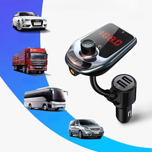 АВТОМОБИЛЬНЫЙ ПЕРЕДАТЧИК BLUETOOTH FM MP3 БЫСТРОЕ ЗАРЯДНОЕ УСТРОЙСТВО 2 разъема USB Type-C