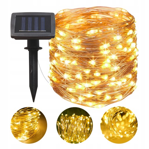 СОЛНЕЧНАЯ ГИРЛЯНДИЯ 22м САДОВАЯ ЦЕПЬ 200 LED