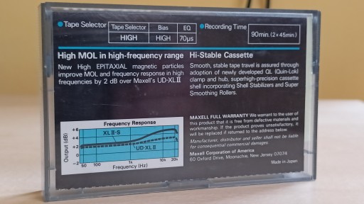 MAXELL XLII-S 90 кассета 1982 г.