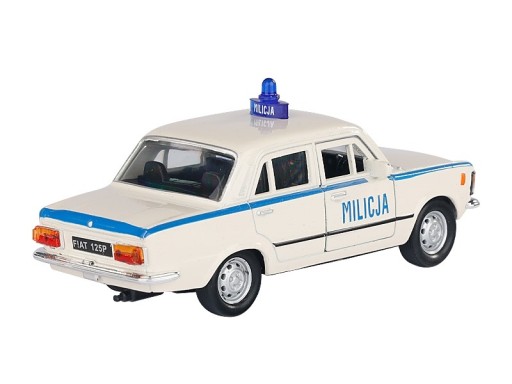 МОДЕЛЬ FIAT 125P MILITIA 1:34 PRL БЕЛЫЙ МЕТАЛЛИЧЕСКИЙ КОЛЛЕКЦИЯ