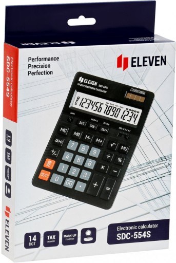 ОФИСНЫЙ КАЛЬКУЛЯТОР Eleven SDC-554S, 14 цифр, черный