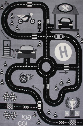 Dywan dziecięcy MIASTECZKO ULICA DROGA szary dywan dziecięcy 140x200 toledo